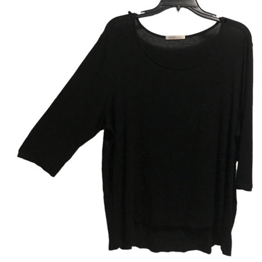 Scoop Neck 3/4 Sleeve High/Low Top